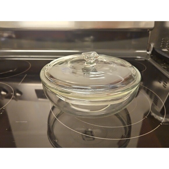 PYREX 024 ~ 2Qt Clear Round Glass Bowl With Lid USA - Picture 4 of 11